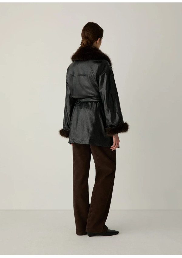 LAAGAM ORIANE BLACK SHORT COAT