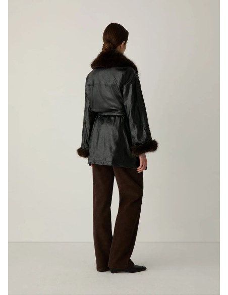 LAAGAM ORIANE BLACK SHORT COAT