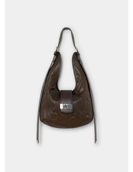 LAAGAM VIXEN BROWN LEATHER PADDED BAG