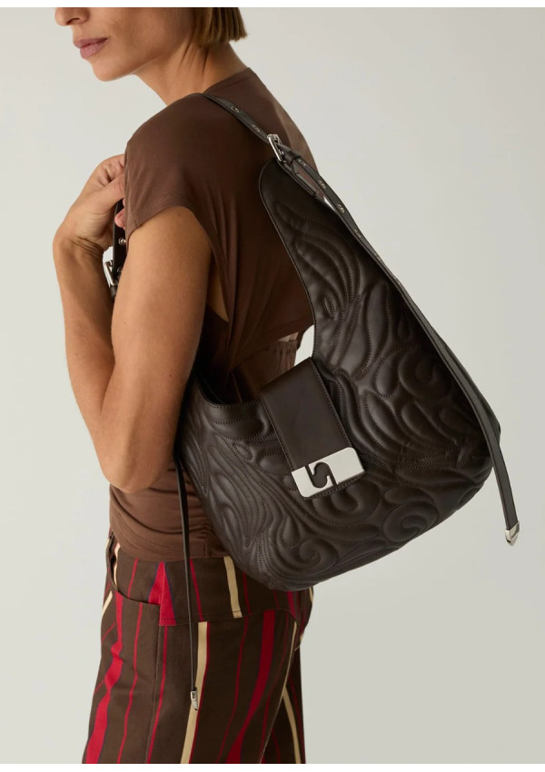 LAAGAM VIXEN BROWN LEATHER PADDED BAG