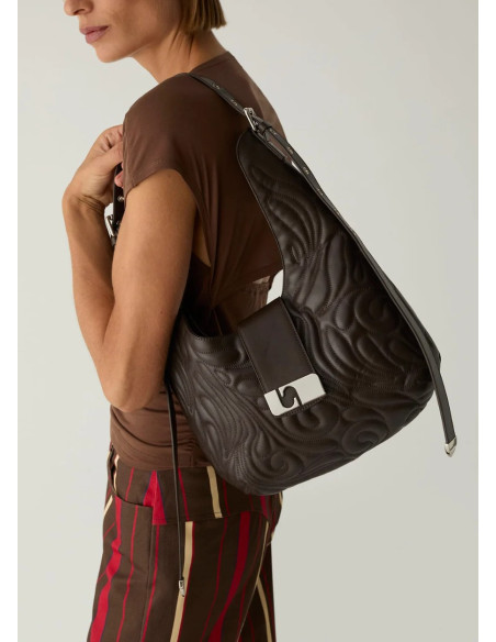 LAAGAM VIXEN BROWN LEATHER PADDED BAG