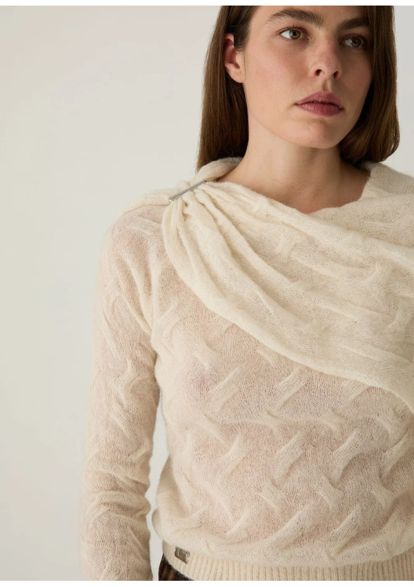 LAAGAM PARKER ECRU TEXTURED KNIT