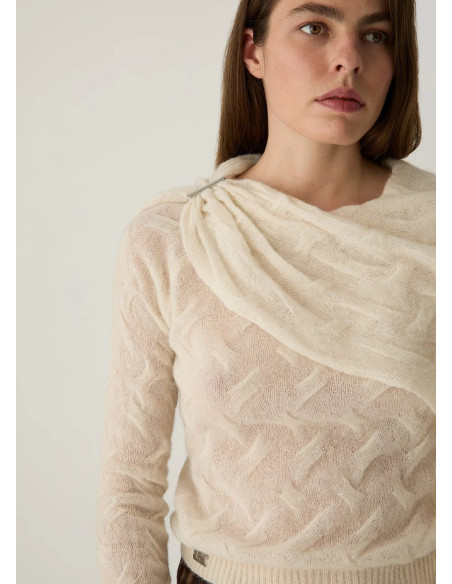 LAAGAM PARKER ECRU TEXTURED KNIT