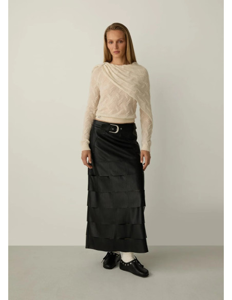 LAAGAM PARKER ECRU TEXTURED KNIT