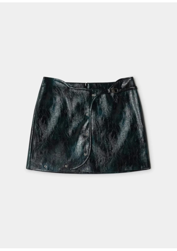 LAAGAM ELODIE DARK GREEN SHORT SKIRT