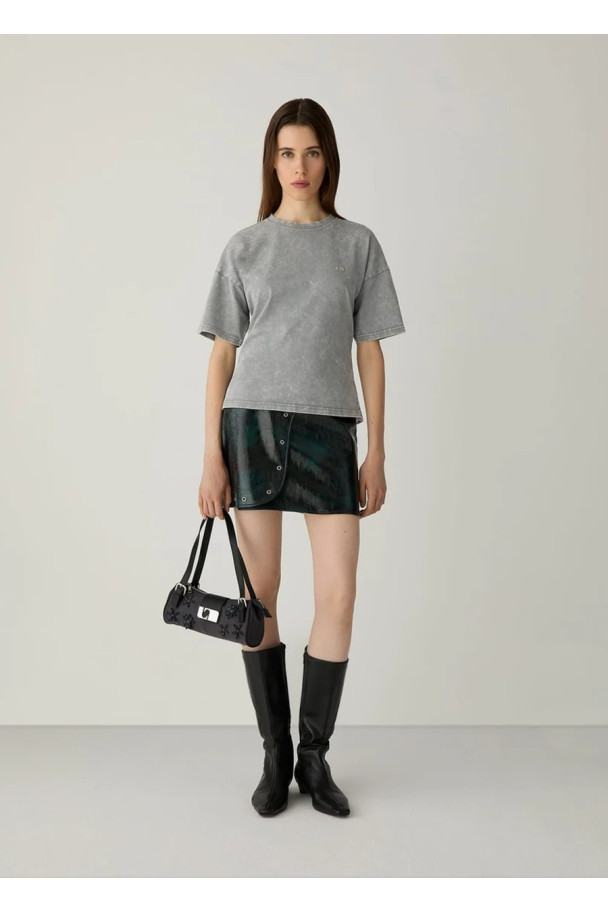 LAAGAM ELODIE DARK GREEN SHORT SKIRT