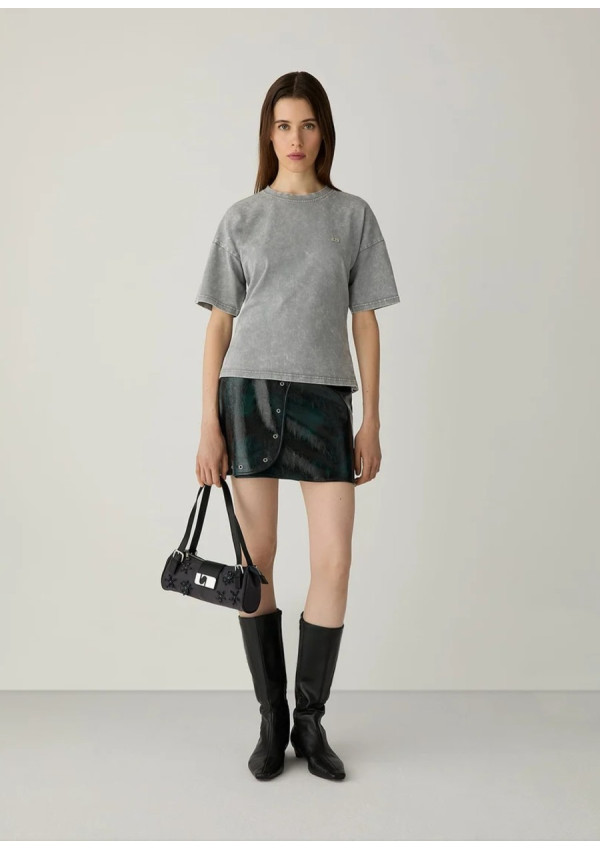 LAAGAM ELODIE DARK GREEN SHORT SKIRT