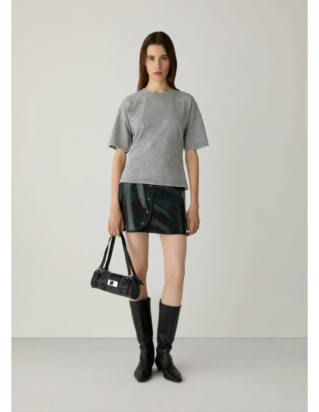 LAAGAM ELODIE DARK GREEN SHORT SKIRT