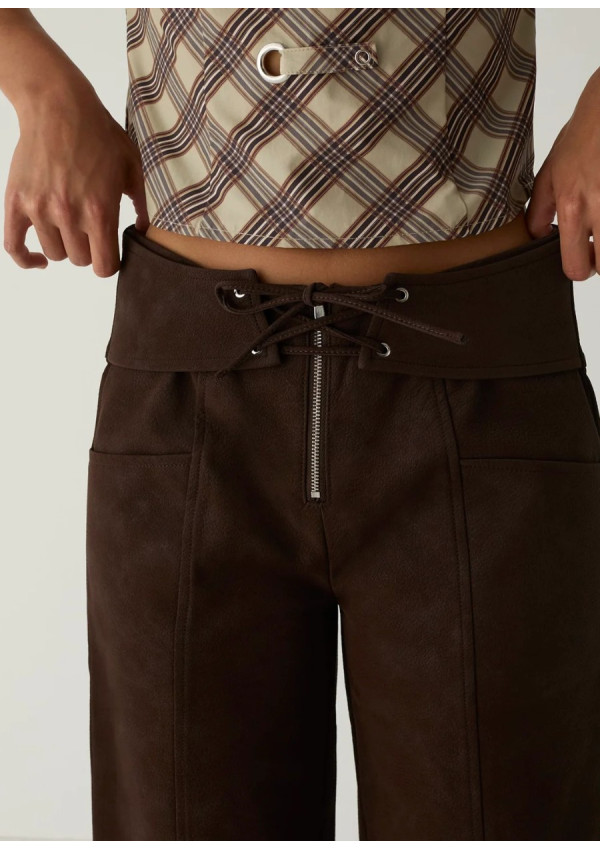 LAAGAM SELAH DARK BROWN PANTS