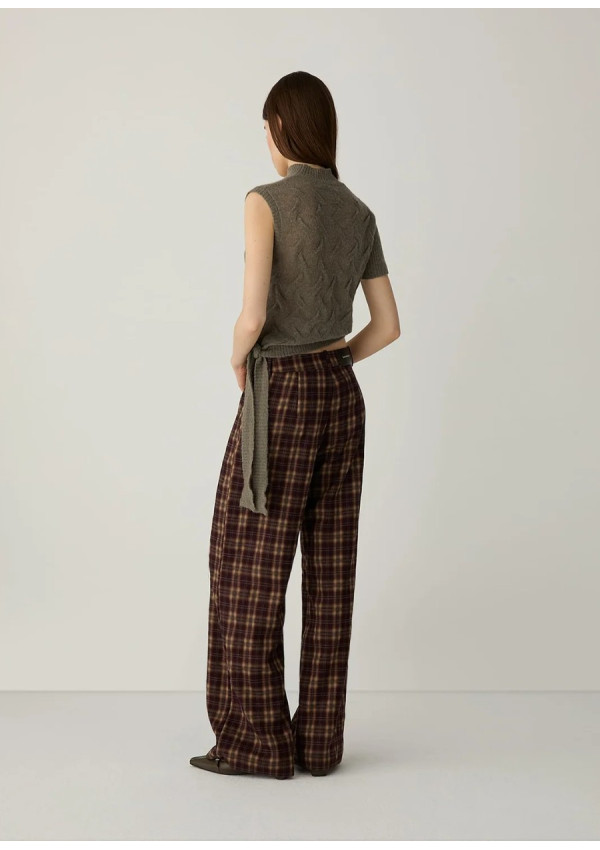 LAAGAM ZION BROWN SQUARED PANTS