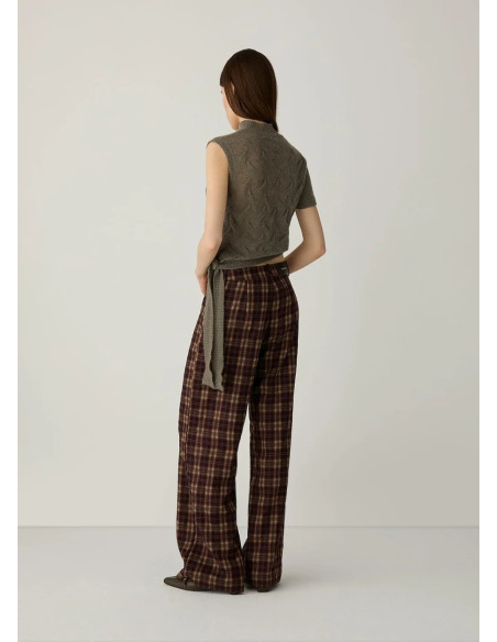 LAAGAM ZION BROWN SQUARED PANTS