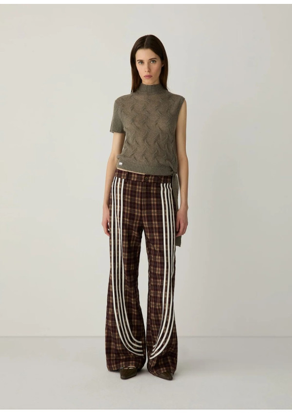 LAAGAM ZION BROWN SQUARED PANTS
