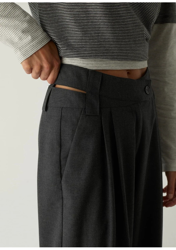 LAAGAM SMITH GREY TAILORED PANTS