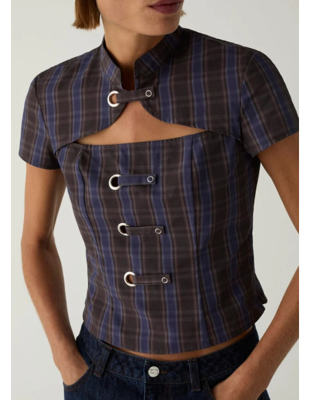 LAAGAM AZURA BROWN SQUARED TOP