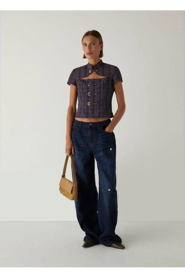 LAAGAM AZURA BROWN SQUARED TOP