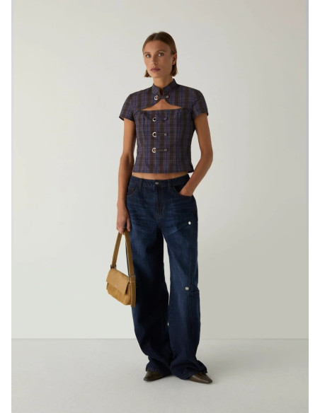 LAAGAM AZURA BROWN SQUARED TOP