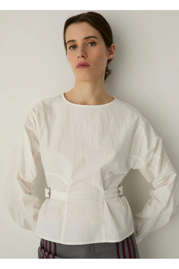 LAAGAM JAXE ECRU LONG SLEEVE BLOUSE