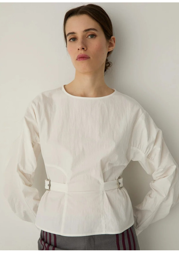 LAAGAM JAXE ECRU LONG SLEEVE BLOUSE