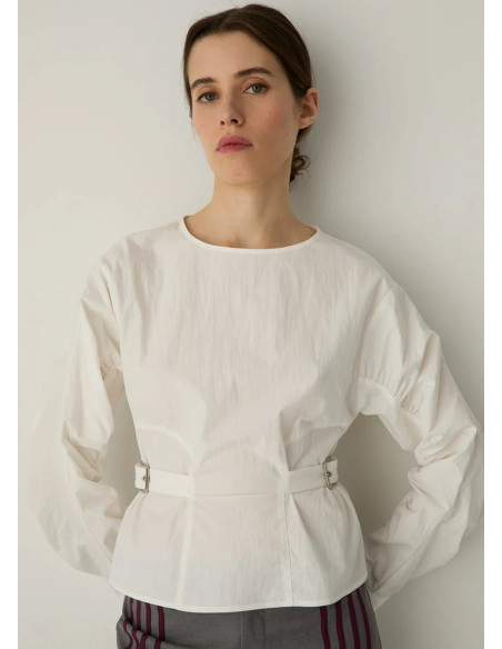 LAAGAM JAXE ECRU LONG SLEEVE BLOUSE