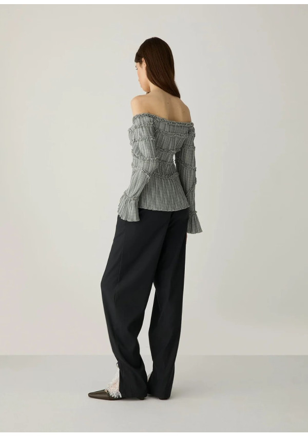 LAAGAM PETRA SQUARED TEXTURED BLOUSE