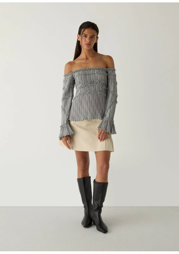 LAAGAM PETRA SQUARED TEXTURED BLOUSE