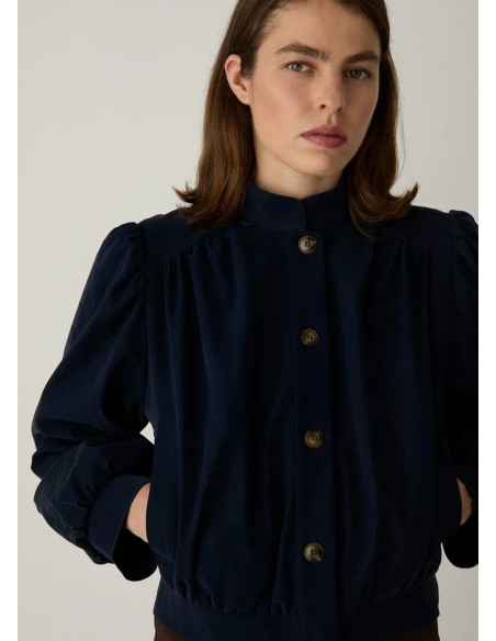 LAAGAM DARCY NAVY BOMBER JACKET