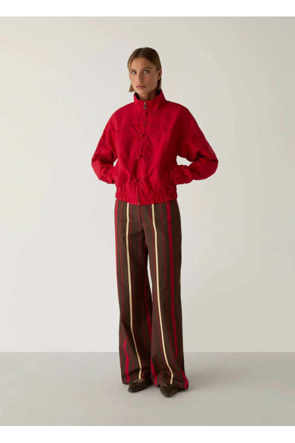 LAAGAM SYLVIE RED BOMBER JACKET
