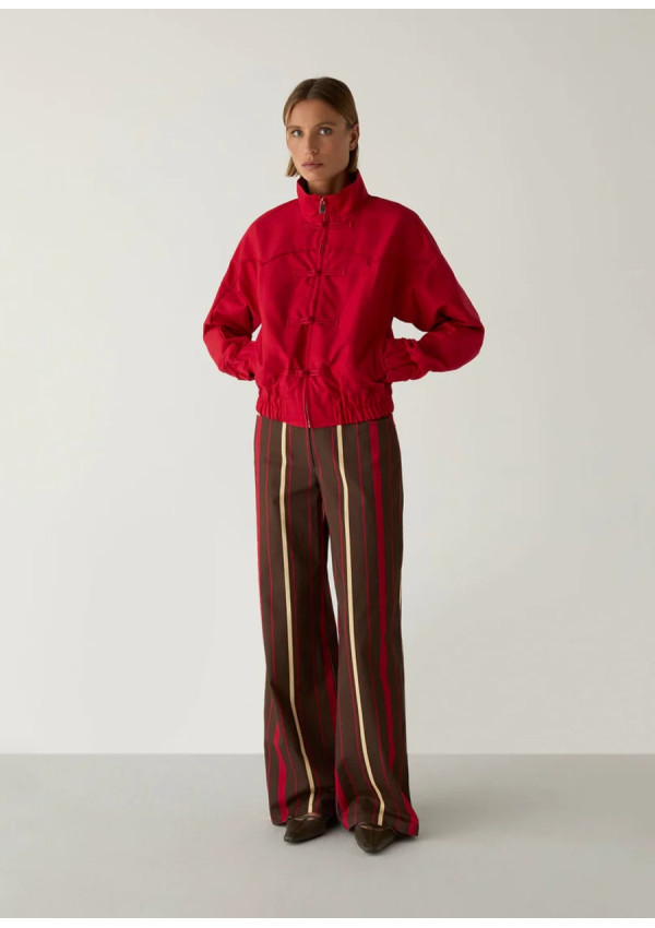 LAAGAM SYLVIE RED BOMBER JACKET