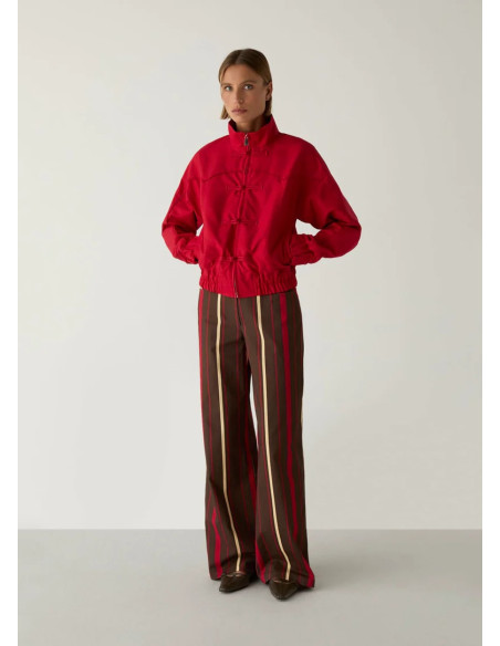 LAAGAM SYLVIE RED BOMBER JACKET
