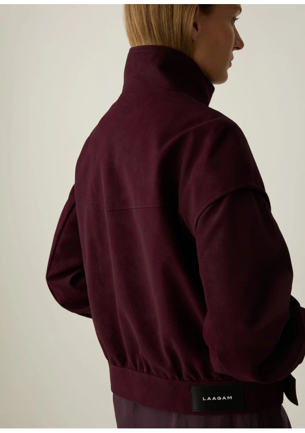 LAAGAM SIGNY BURGUNDY BOMBER JACKET