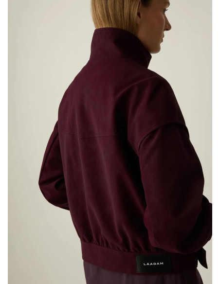 LAAGAM SIGNY BURGUNDY BOMBER JACKET
