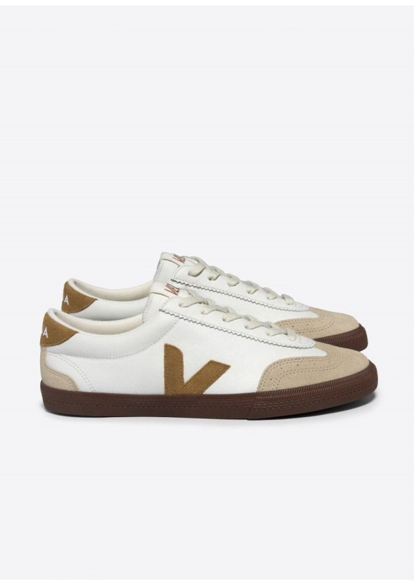 VEJA VOLLEY LEATHER WHITE TENT BARK