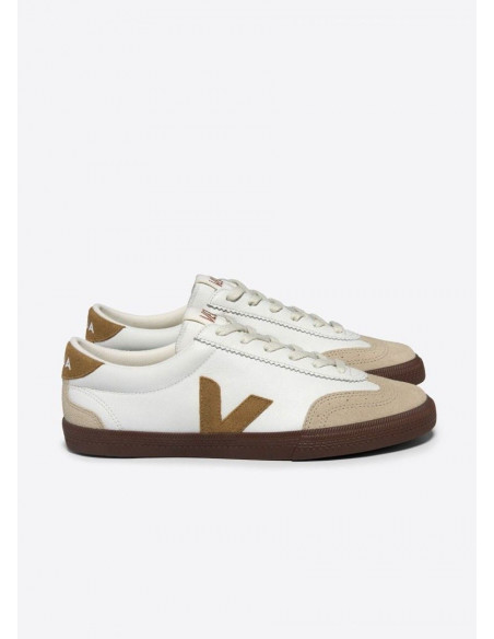 VEJA VOLLEY LEATHER WHITE TENT BARK