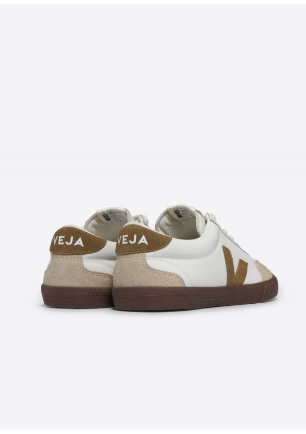 VEJA VOLLEY LEATHER WHITE TENT BARK