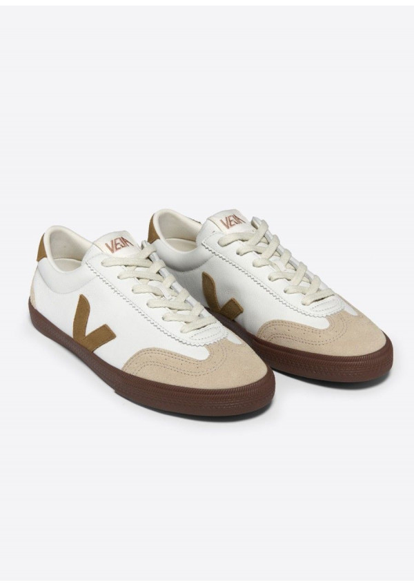 VEJA VOLLEY LEATHER WHITE TENT BARK