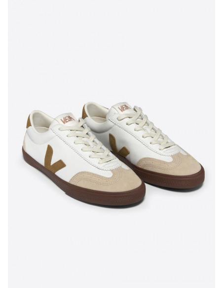 VEJA VOLLEY LEATHER WHITE TENT BARK